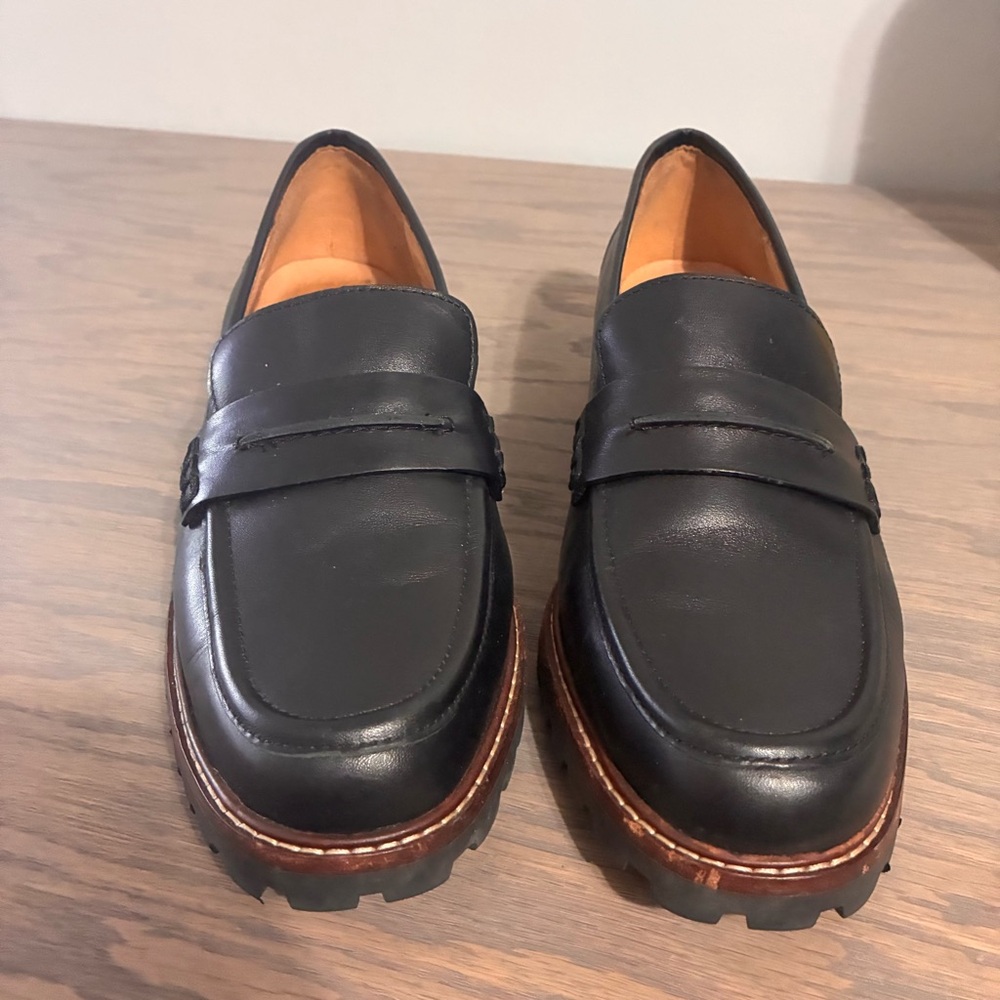 Madewell Women's 8 The Corinne Lugsole Loafers Black Classic Timeless Career - Picture 10 of 13